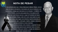 Nota de pesar pelo falecimento do Ex. Vereador Manoel da Costa Pessoa